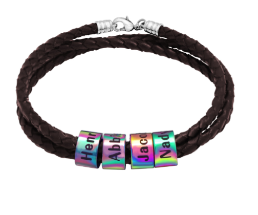 European And American Braided Beaded Bracelet Men's DIY Custom Letters European And American Braided Beaded Bracelet Men's DIY Custom Letters
